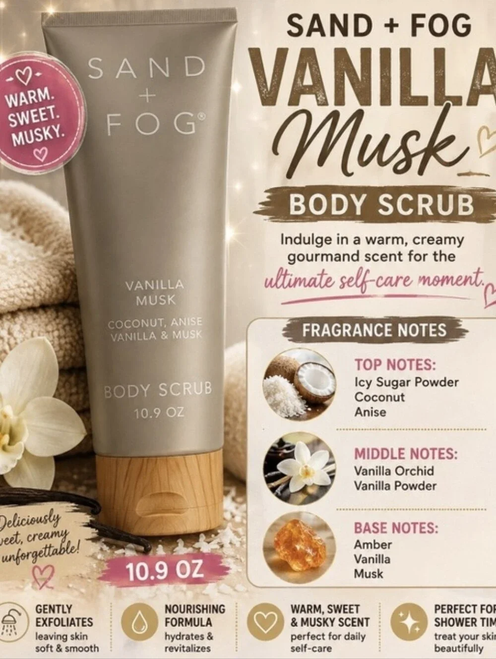 Sand + Fog Vanilla Musk Body Scrub